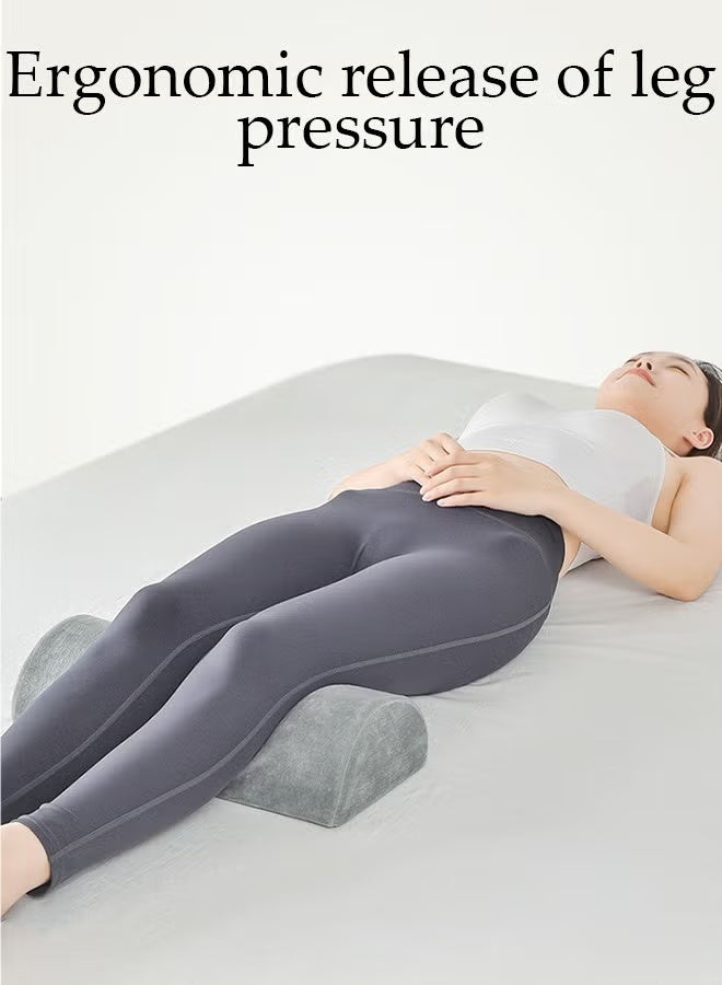 Half Moon Pillow,Multipurpose Pillow for Head, Neck, Knee, Leg, Back to Effectively Improve Body Posture,Premium Quality Memory Foam - Breathable Cover - Grey - Image 5